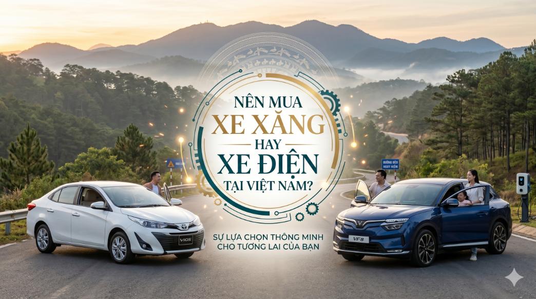 Nên mua xe xăng hay xe điện tại Việt Nam? (Quyết định có thể thay đổi 5–10 năm chi phí của bạn)
