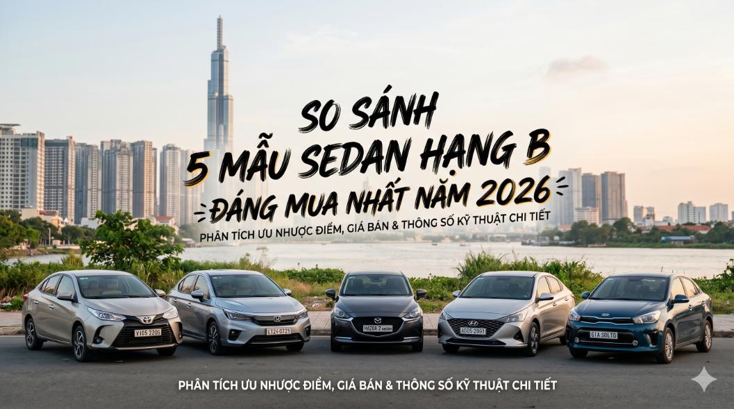 So sánh 5 mẫu sedan hạng B đáng mua nhất năm 2026