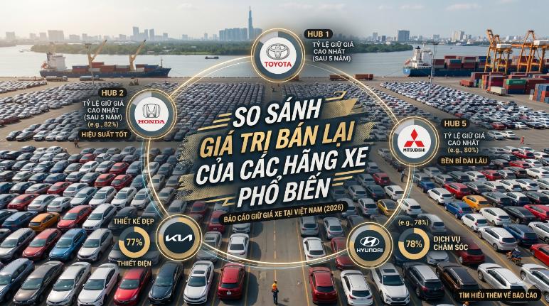 So sánh giá trị bán lại của các hãng xe phổ biến: Mua xe nào để ít mất tiền nhất?